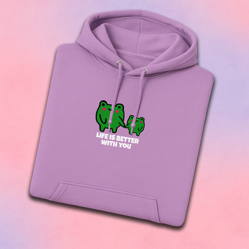 Better With You Embroided Hoodie — Froggy Love Edition