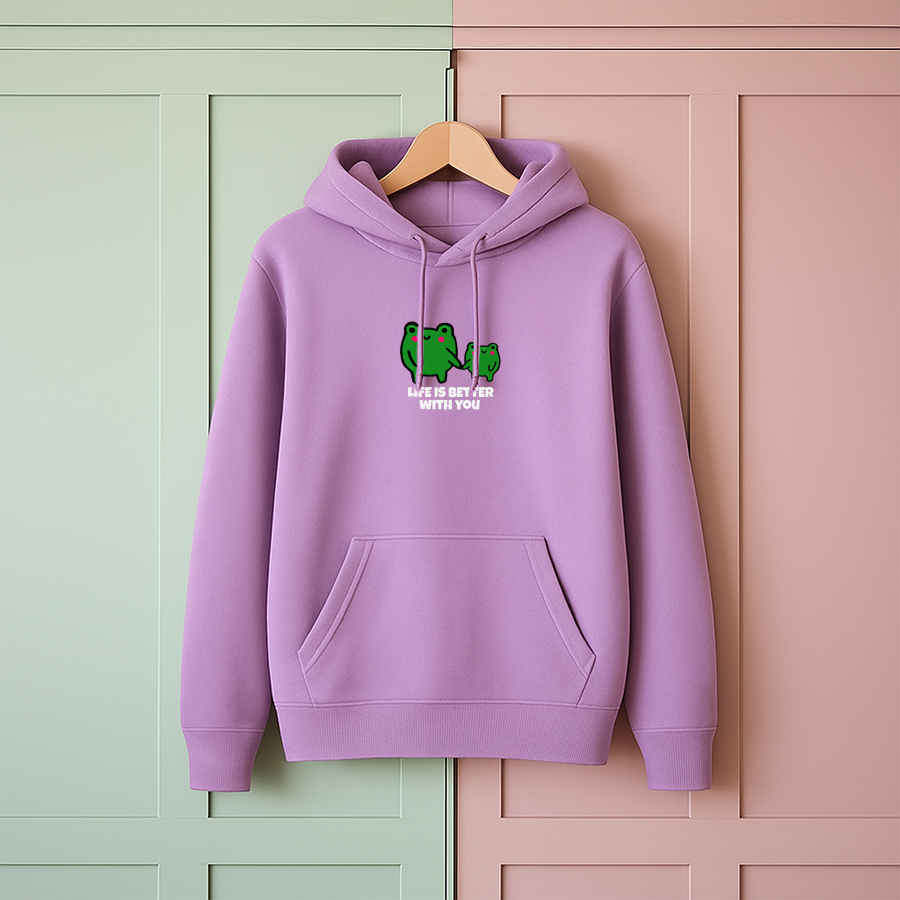 Better With You Embroided Hoodie — Froggy Love Edition