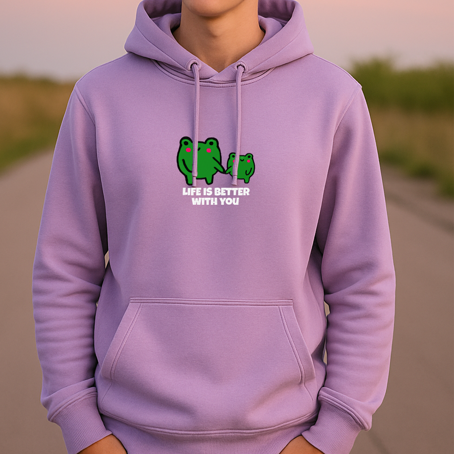 Better With You Embroided Hoodie — Froggy Love Edition