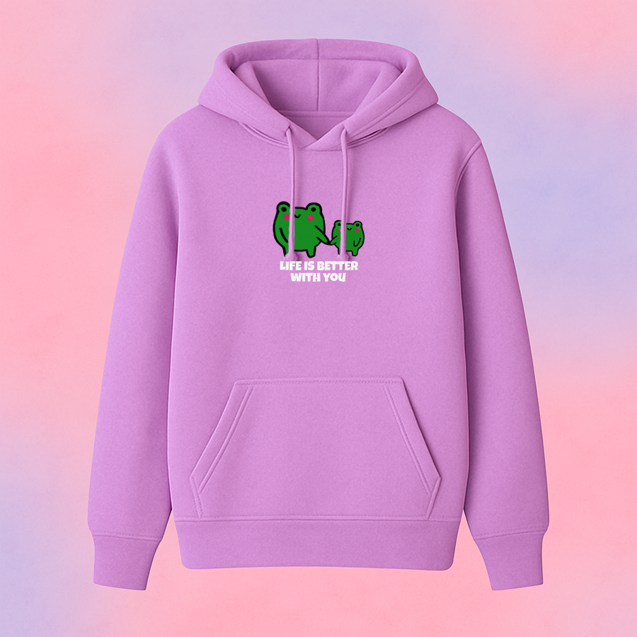 Better With You Embroided Hoodie — Froggy Love Edition